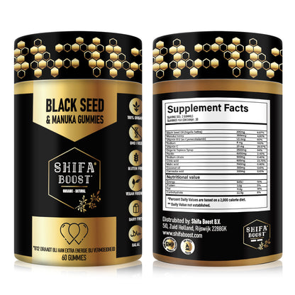 1. Zwarte Zaad & Manuka Honing Gummies
